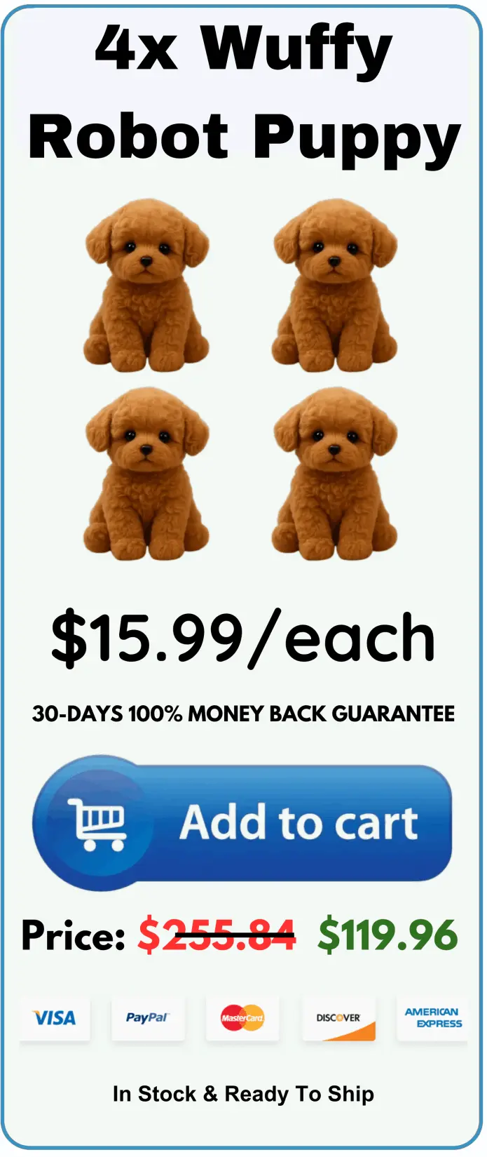 Wuffy Robot Puppy pricing — best value 4 pack option