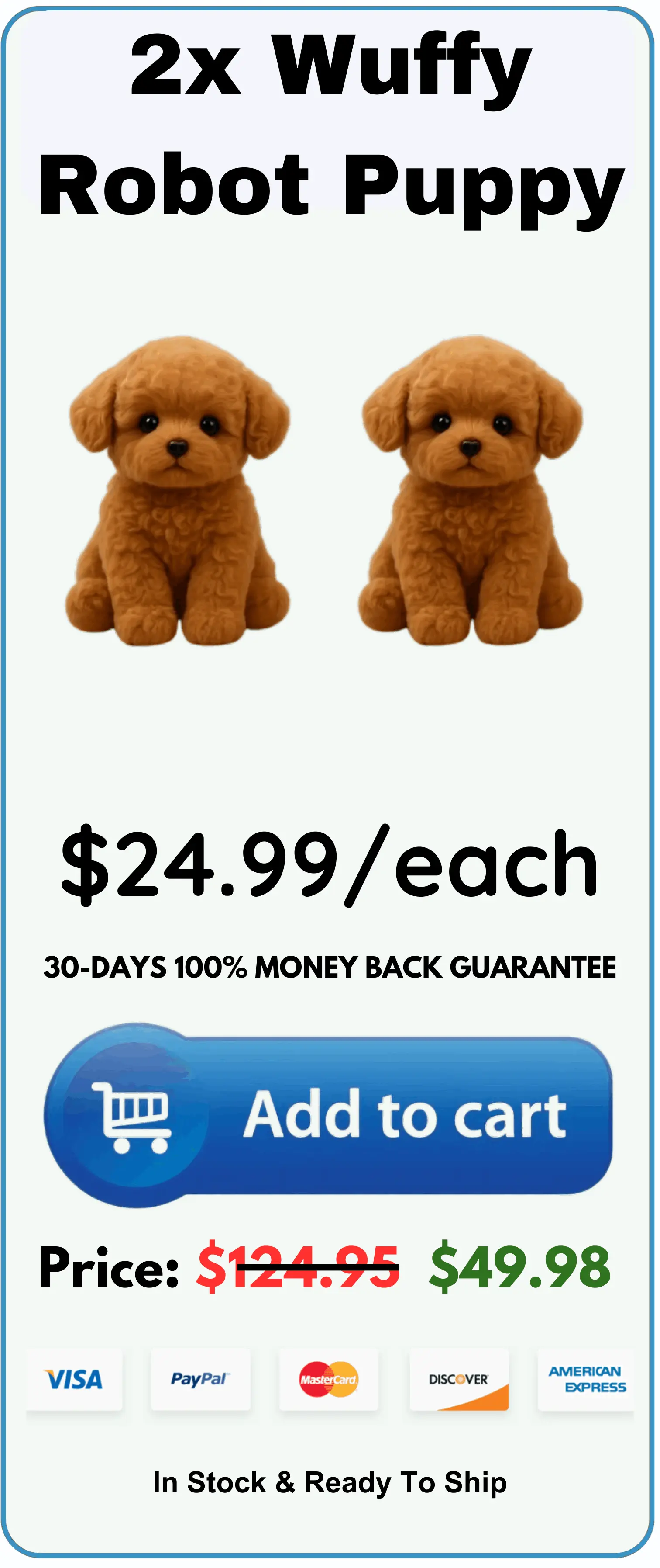 Wuffy Robot Puppy pricing — family pack option