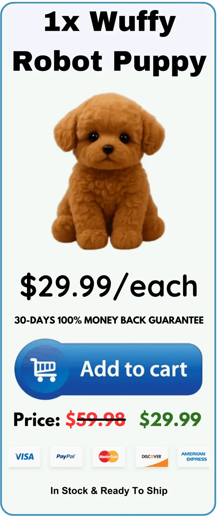 Wuffy Robot Puppy pricing — 1 pack option